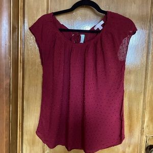 LC Lauren Conrad Pleated Peasant Top Medium